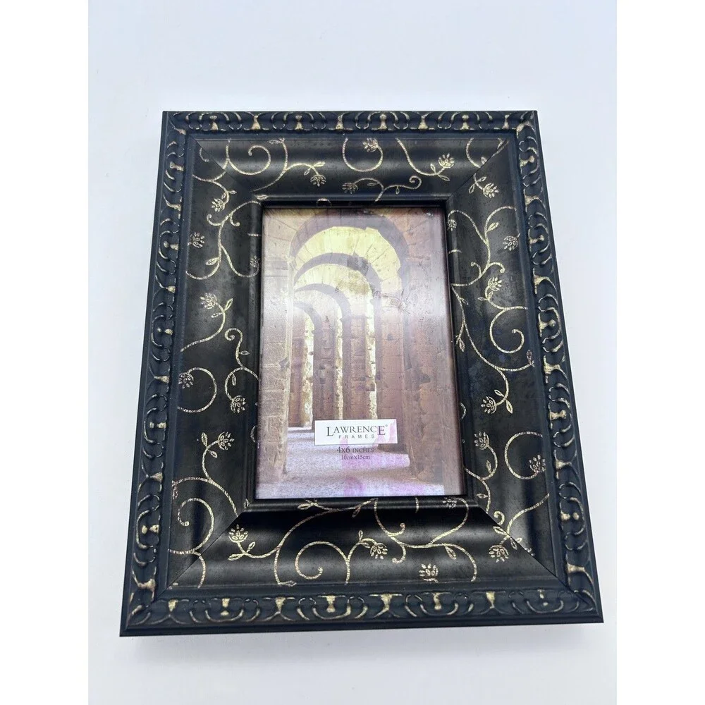 LAWRENCE FRAMES Carved Antique Bronze Photo Picture Frame 4 X 6 Photos used